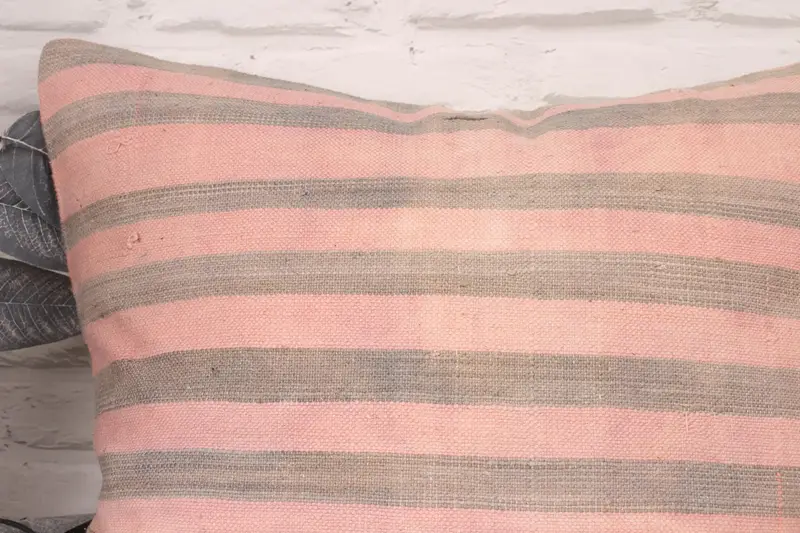Cushion, Boho Pillow Sham Cover, Decorative Throw Pillow Case, Natural Pillow Sham, 20x20 Pink Pillow Sham, Pillow for Couch, Turkish Kilim Pillow - 2