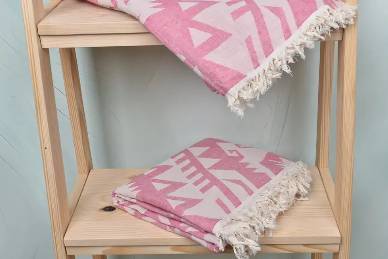 Personalized Turkish Towel, Oversized Beach Towel, Sand-free towel, Valentines Day Gift Idea, Bachelor Gifts, 76x40 Cotton Geometric Towel - 6
