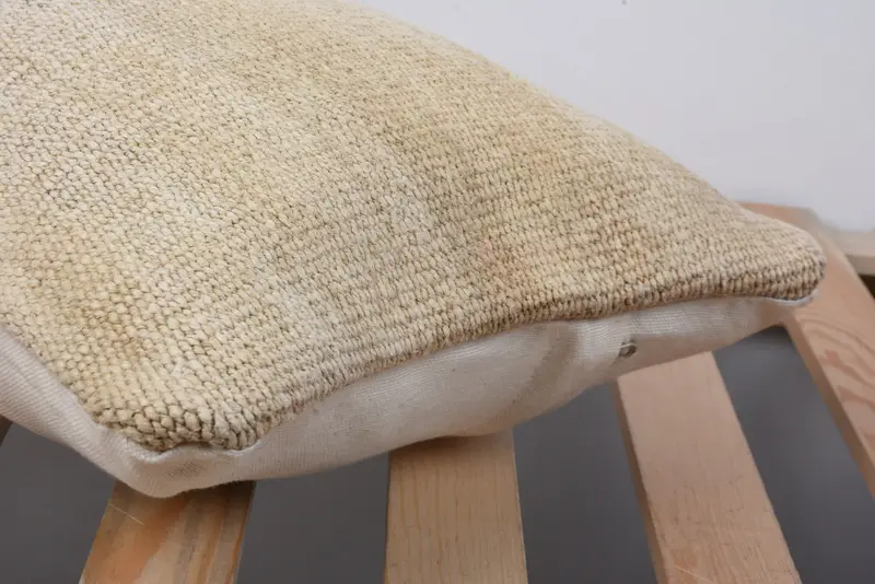 Cushion Cover, Home Decor Pillow, Ottoman Cushion, Pillow for Couch, Southwestern Cushion, Ethnical Kilim Rug Pillow, 12x20 Beige Pillow Cover - 7