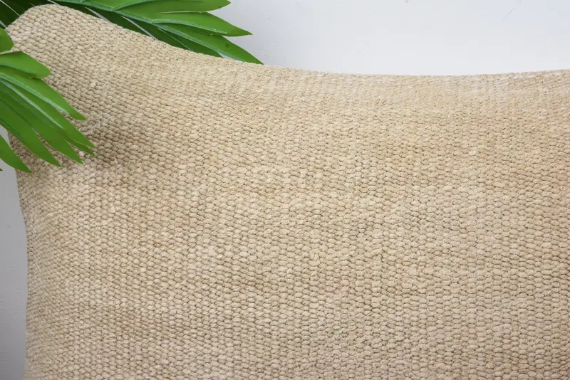 Cushion Cover, Home Decor Pillow, Ottoman Cushion, Pillow for Couch, Southwestern Cushion, Ethnical Kilim Rug Pillow, 12x20 Beige Pillow Cover - 2