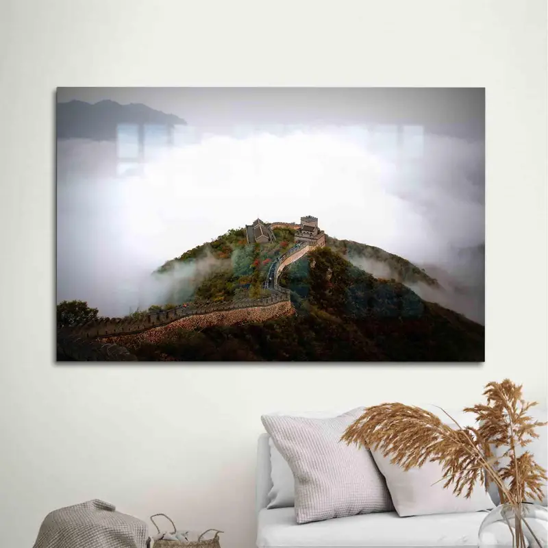 Vidrio impreso elegante: diseño de paisaje natural para hogares modernos