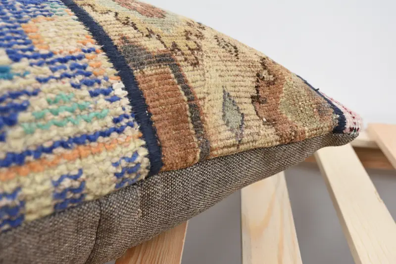 Interior Designer Pillow, Cushion, 18x18 Blue Pillow Sham, Southwestern Pillow Case, Kilim Cushion Sham, Luxury Cushion Case, Vintage Pillow - 7