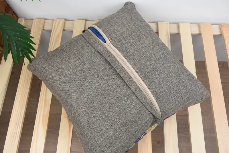 Interior Designer Pillow, Cushion, 18x18 Blue Pillow Sham, Southwestern Pillow Case, Kilim Cushion Sham, Luxury Cushion Case, Vintage Pillow - 8