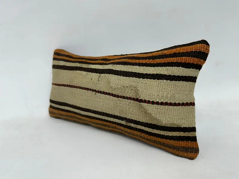 Kilim Pillow, Rustic Pillow, Ethnical Kilim Rug Pillow, Cushion, 8x16 Beige Cushion Case, Tribal Pillow Cover, Pillow for Couch - 4