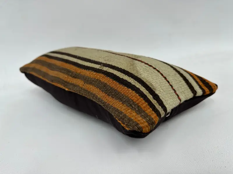 Kilim Pillow, Rustic Pillow, Ethnical Kilim Rug Pillow, Cushion, 8x16 Beige Cushion Case, Tribal Pillow Cover, Pillow for Couch - 6