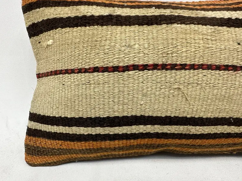 Kilim Pillow, Rustic Pillow, Ethnical Kilim Rug Pillow, Cushion, 8x16 Beige Cushion Case, Tribal Pillow Cover, Pillow for Couch - 2
