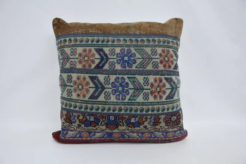 Large Square Vintage Geometric Pillow Cover, Gift Beige 70x70 cm Euro Sham - 1