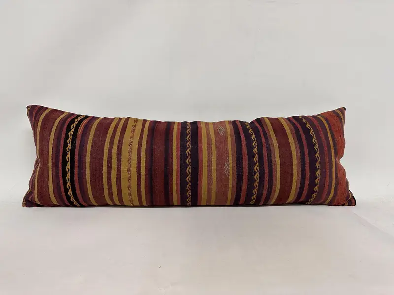 16x48 Purple Cushion Cover, Pillow, Pet Cushion, Gift Pillow, Turkish Pillow, Decorative Throw Cushion Cover, Ikat Pillow Cover, Kilim Cushion Sham - 1
