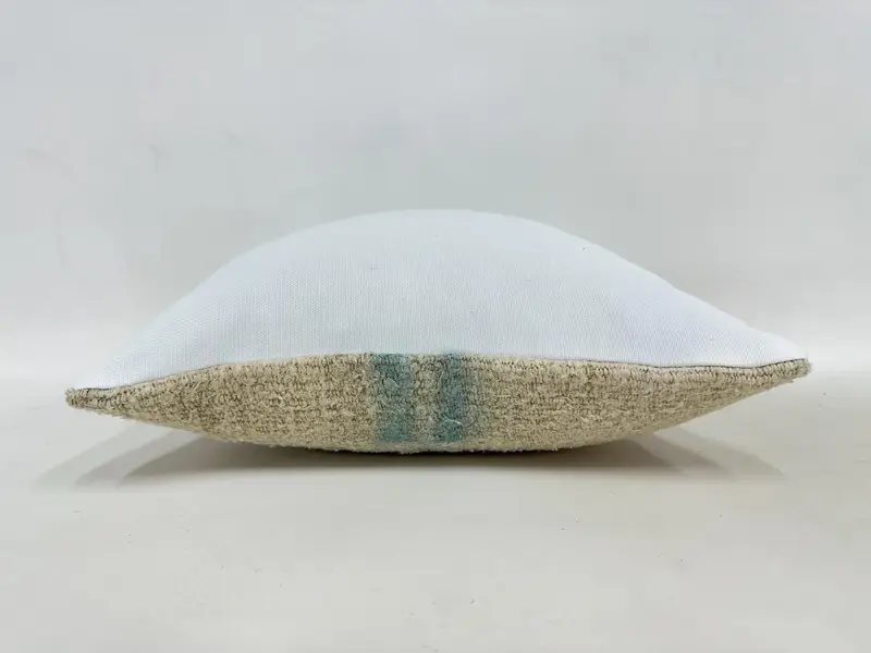 16x16 Beige Pillow Sham, Vintage Kilim Throw Pillow, Cushion Cover, Antique Pillows, Interior Designer Pillow, Outdoor Pillow - 7