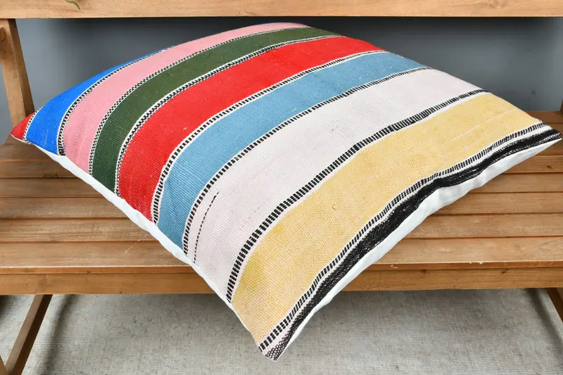 28x28 Red Pillow Sham, Pillow Sham, Pillow for Sofa, Handmade Kilim Cushion, Handwoven Pillow Cover Cushion Cover, Turkish Kilim Pillow - 2