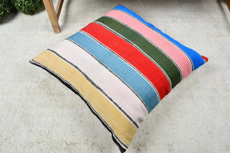 28x28 Red Pillow Sham, Pillow Sham, Pillow for Sofa, Handmade Kilim Cushion, Handwoven Pillow Cover Cushion Cover, Turkish Kilim Pillow - 8