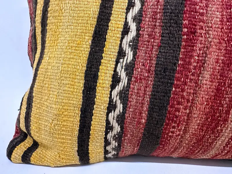 Ethnical Kilim Rug Pillow, Interior Designer Pillow, Aztec Cushion Case, Kilim Pillow Cover, Boho Throw Pillow Sham, 16x48 Red Cushion, Cushion Case - 2