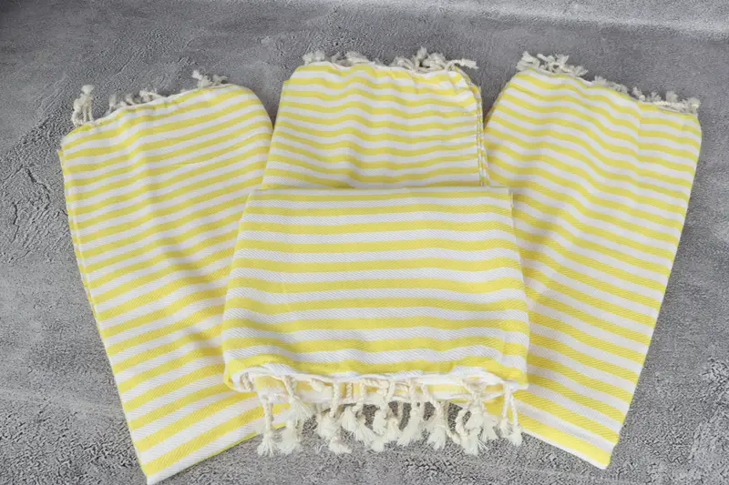 Absorbent Turkish peshtemal towel for beach use, Soft towel, Gift For Her, Bridal Shower Gift, Halloween Gifts, 70x40 Cotton Striped Towel - 5