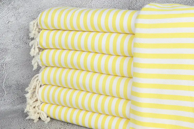 Absorbent Turkish peshtemal towel for beach use, Soft towel, Gift For Her, Bridal Shower Gift, Halloween Gifts, 70x40 Cotton Striped Towel - 1