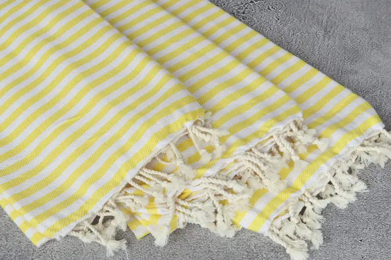 Absorbent Turkish peshtemal towel for beach use, Soft towel, Gift For Her, Bridal Shower Gift, Halloween Gifts, 70x40 Cotton Striped Towel - 4