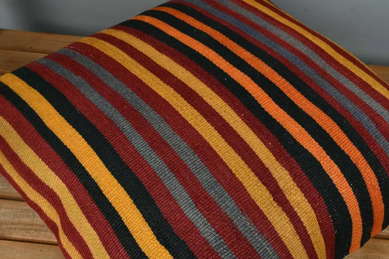 Ethnic Cushion, Home Decor Pillow, Turkish Pillow, Cushion Cover, Handmade Pillow Sham, 22x22 Red Pillow Cover, Kilim Cushion Sham - 4