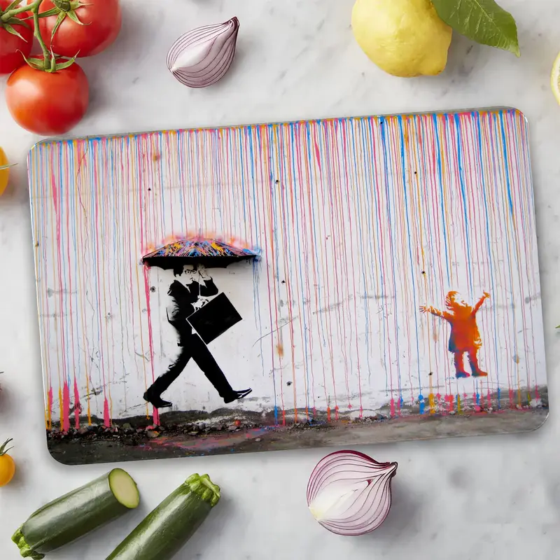 Raindrop Glass Cutting Board: Modern, Safe, and Hygienic