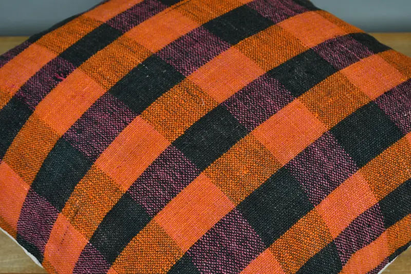 Throw Kilim Pillow, Boho Pillow, Ethnic Pillow, Cushion, Designer Throw Pillow Cover, Kilim Pillow Cover, 20x20 Orange Pillow Case - 3