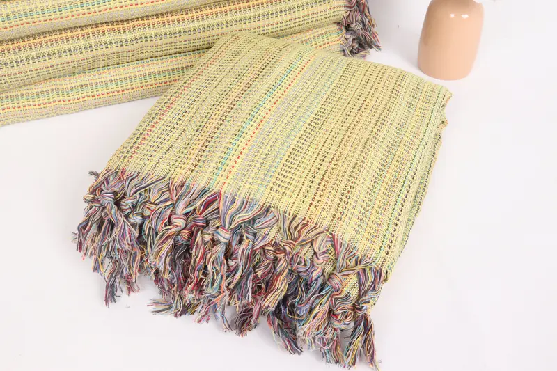 Throw Blanket, Gift For The Home Decor, Woven Throw Blanket, Bohemian Bedspread, Bachelorette Party Favors, 100x80 Cotton Waffle Towel - 5
