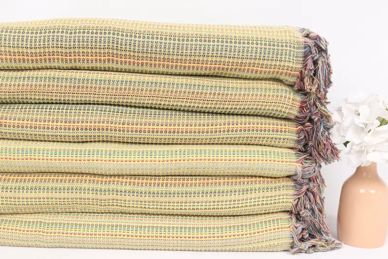 Throw Blanket, Gift For The Home Decor, Woven Throw Blanket, Bohemian Bedspread, Bachelorette Party Favors, 100x80 Cotton Waffle Towel - 3