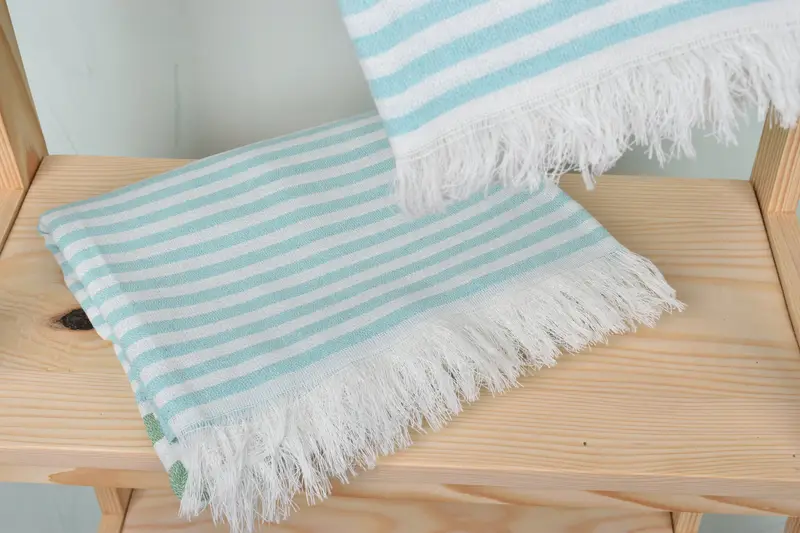 Wedding Day Gift For Bride, 70x40 Cotton Striped Towel, Custom Beach Towel, Bridal Shower Gift, Beach Size Towel, Personalized Turkish Towel - 5