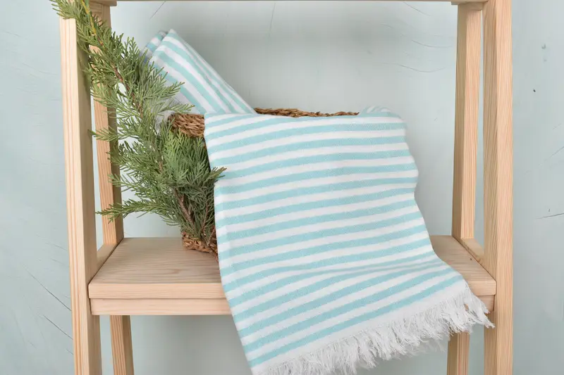 Wedding Day Gift For Bride, 70x40 Cotton Striped Towel, Custom Beach Towel, Bridal Shower Gift, Beach Size Towel, Personalized Turkish Towel - 4