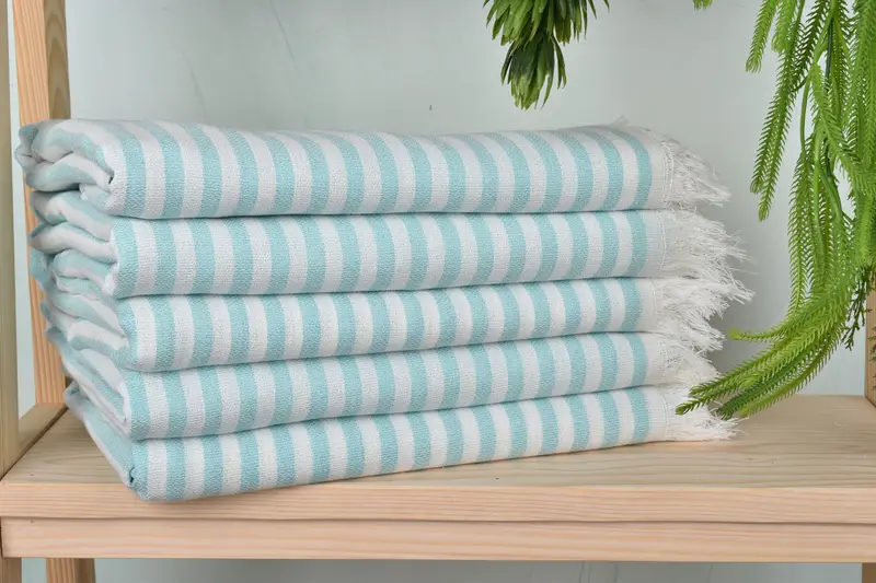 Wedding Day Gift For Bride, 70x40 Cotton Striped Towel, Custom Beach Towel, Bridal Shower Gift, Beach Size Towel, Personalized Turkish Towel - 2