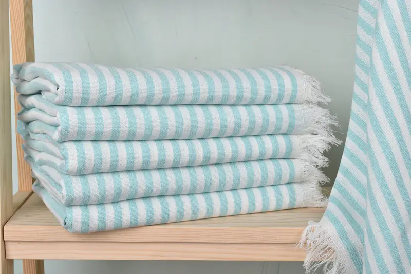Wedding Day Gift For Bride, 70x40 Cotton Striped Towel, Custom Beach Towel, Bridal Shower Gift, Beach Size Towel, Personalized Turkish Towel - 1