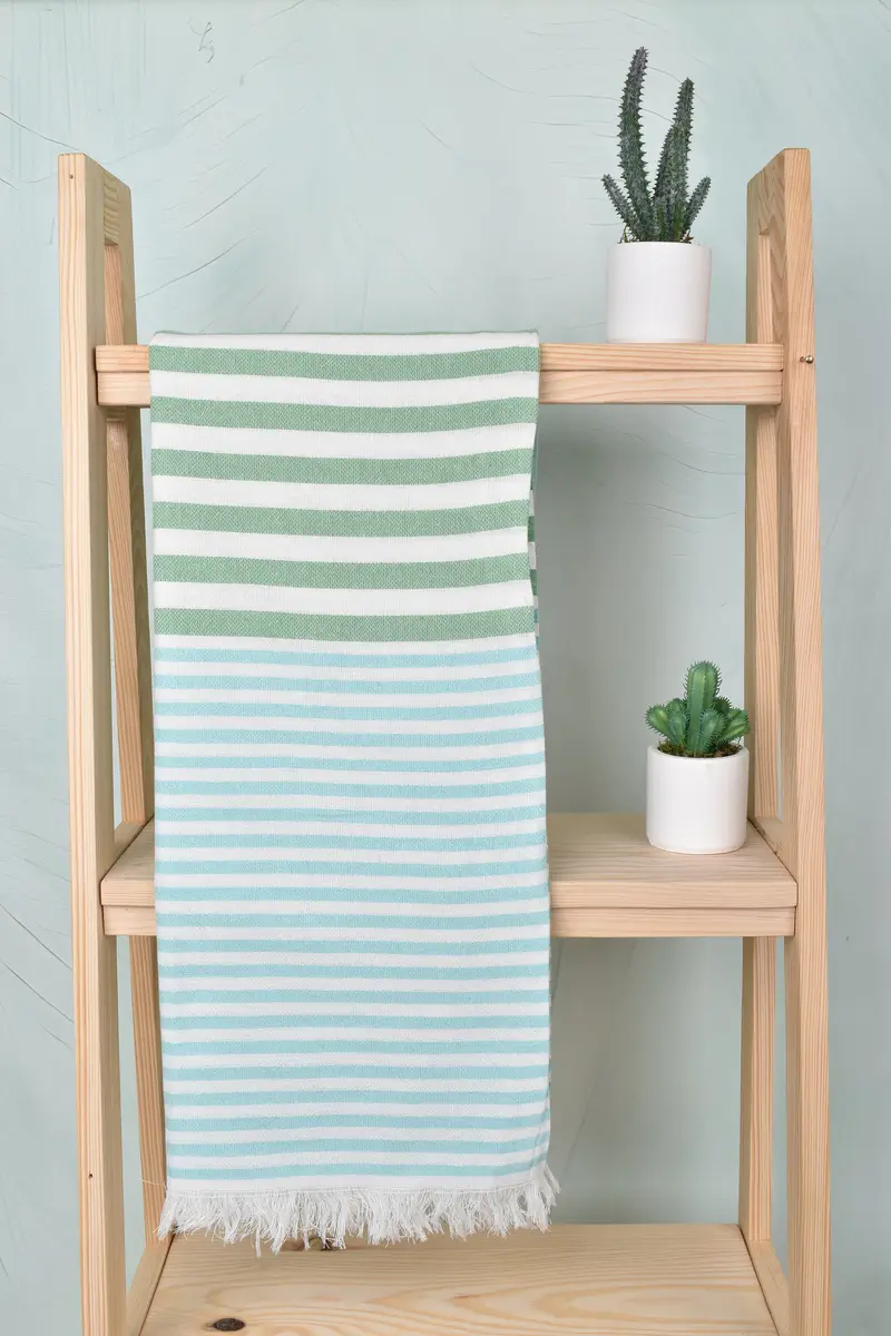 Wedding Day Gift For Bride, 70x40 Cotton Striped Towel, Custom Beach Towel, Bridal Shower Gift, Beach Size Towel, Personalized Turkish Towel - 8