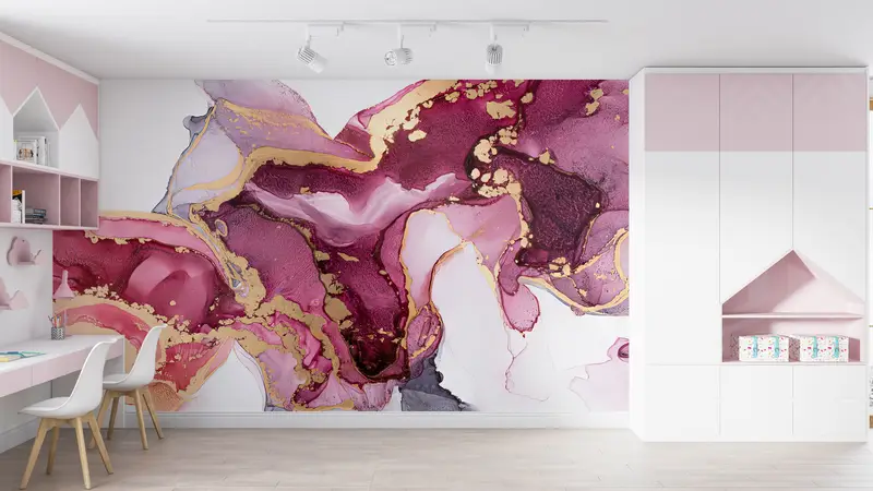 Elegante rosa-goldene Marmor-Tapete: Luxuriöse Heimdekoration