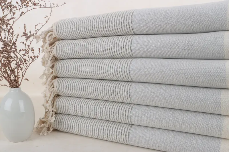 Geschenke für Ihn Hellgrau-Dunkelgraues Baumwollhandtuch, 40 x 71 Zoll