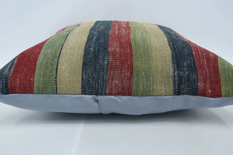 Turkish Rugs Pillow, Cushion Case, Car Cushion Case, Antique Pillows, 24x24 Green Pillow Case, Boho Pillow Sham Cover, Kilim Cushion Sham - 5