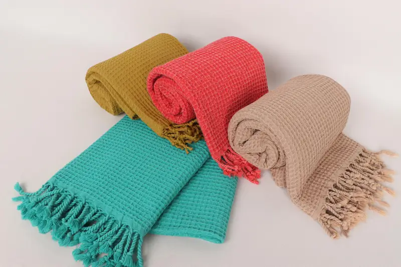 Authentic Turkish hammam peshtemal, Custom Wedding Gifts, Custom Gifts, Organic Turkish towel, Lightweight Turkish towel, 68x36 Cotton Waffle Towel - 5