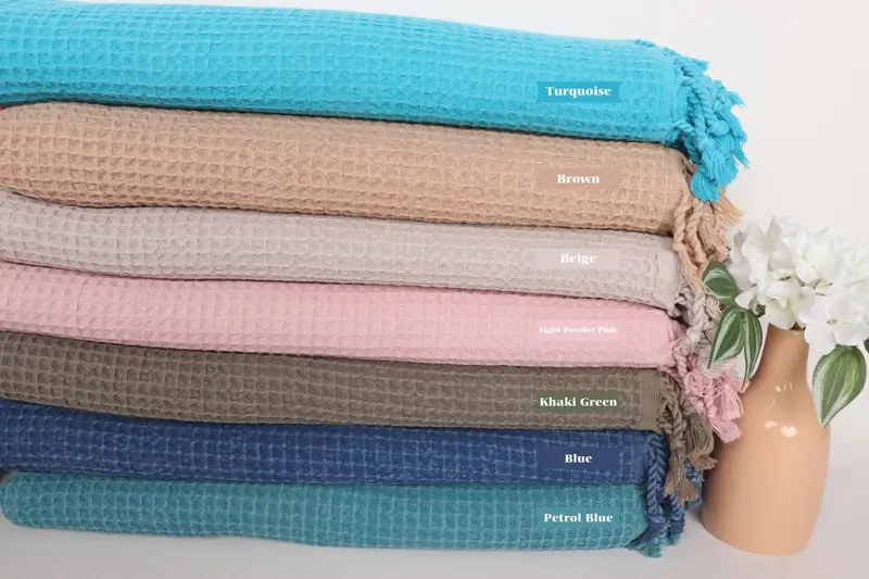 Authentic Turkish hammam peshtemal, Custom Wedding Gifts, Custom Gifts, Organic Turkish towel, Lightweight Turkish towel, 68x36 Cotton Waffle Towel - 1