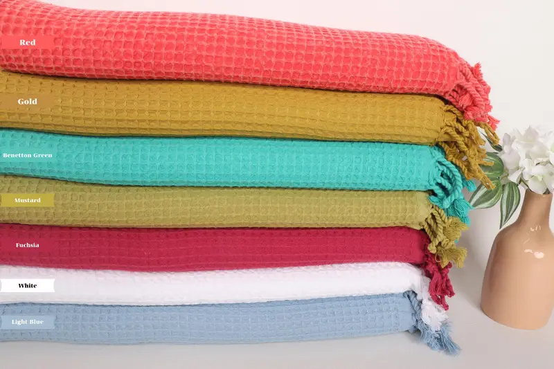 Authentic Turkish hammam peshtemal, Custom Wedding Gifts, Custom Gifts, Organic Turkish towel, Lightweight Turkish towel, 68x36 Cotton Waffle Towel - 2