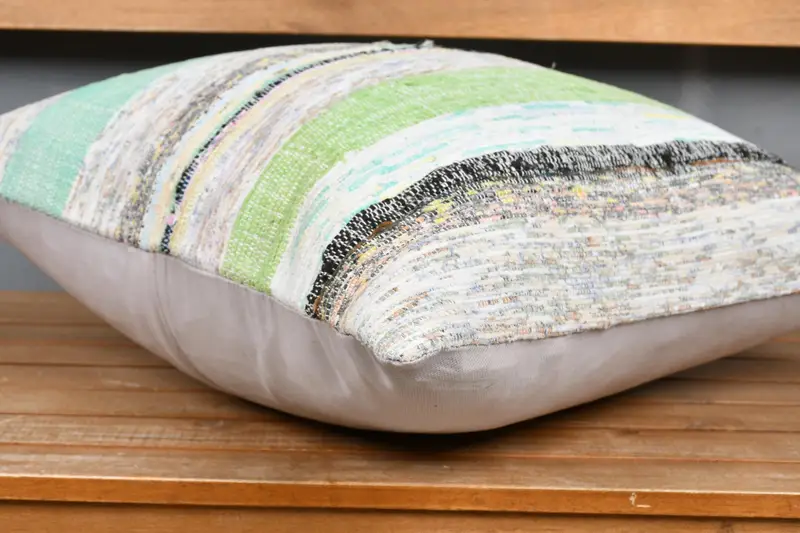Vintage Kilim Throw Pillow, 20x20 Green Cushion Case, Pillow Sham, Handmade Kilim Cushion, Traditional Pillow Case, Throw Kilim Pillow - 4