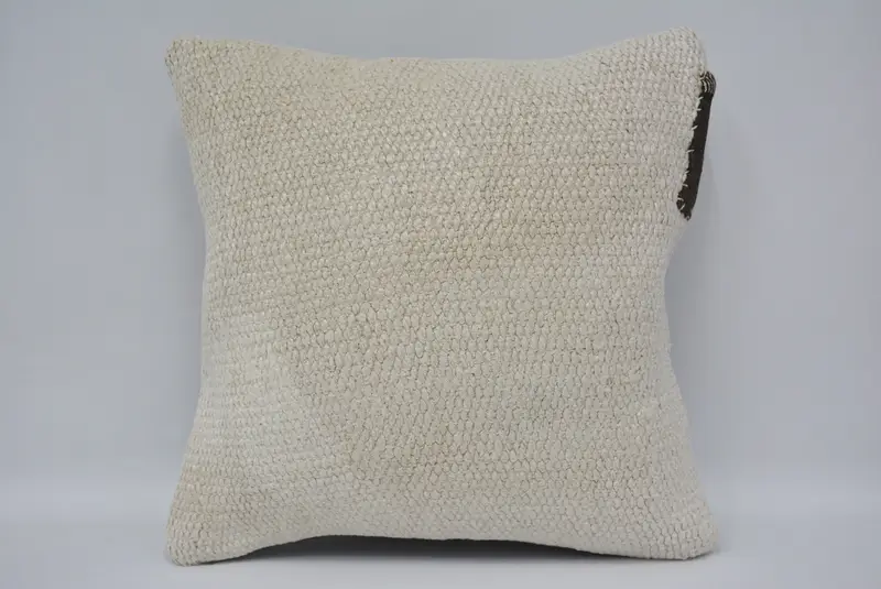 Antique Pillows, Kilim Rug Pillow Sham, Outdoor Throw Pillow Sham, Cushion, Turkish Kilim Pillow, 12x12 White Pillow Cover, Interior Designer Pillow - 1