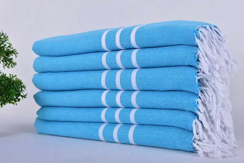 Unique Wedding Gift, Valentines Day Gift Idea, 70x40 Cotton Striped Towel, Bachelorette Party Gift, Sand-resistant towel, Peshtemal Towel, Spa Towel - 3