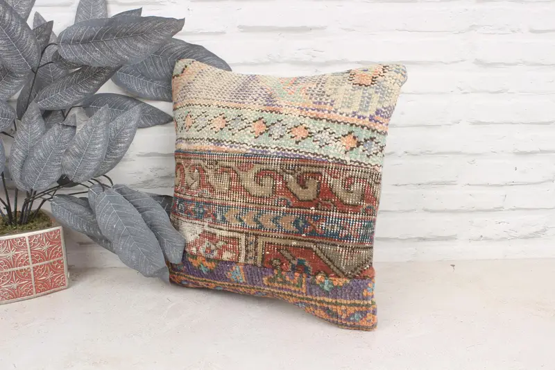 Gift Pillow, Decorative Throw Cushion, Pillow Sham, Boho Pillow Sham Cover, Home Decor Pillow, 16x16 Brown Pillow, Outdoor Pillow Cover - 4