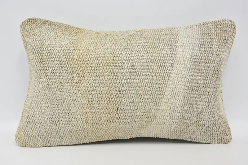 Vintage Wool Beige Pillow Sham, Gift 12x20 inch Pillow - 1