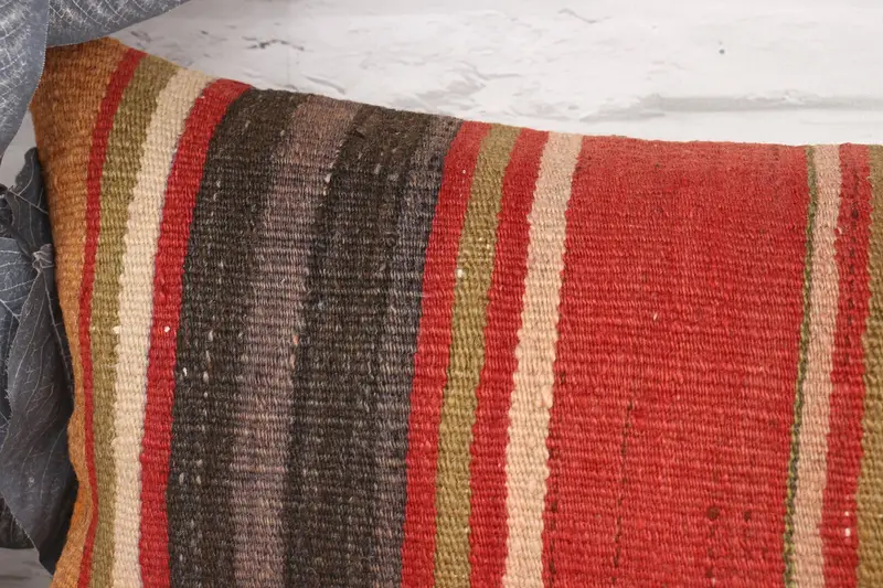 Pillow for Couch, 12x36 Red Pillow Sham, Ikat Pillow Cover, Kilim Pillow Cover, Decorative Throw Pillow Case, Cushion Case, Handmade Kilim Cushion - 2