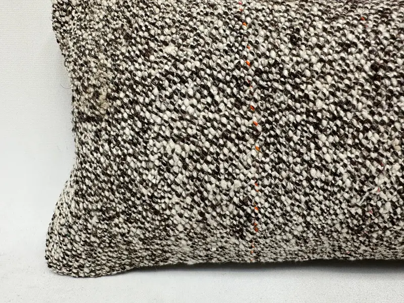 Turkish Kilim Pillow, 8x16 Brown Pillow, Kilim Pillow, Outdoor Bolster Pillow Case, Art Deco Cushion, Vintage Kilim Throw Pillow, Pillow Case - 2