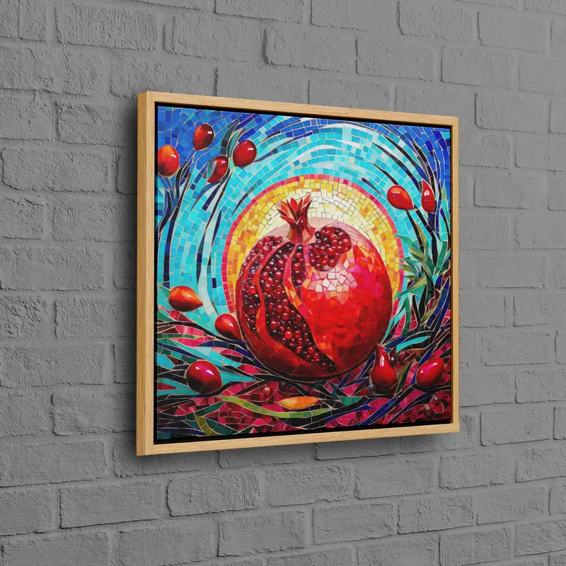 Elegant Abstract Blue & Red Kitchen Canvas Print