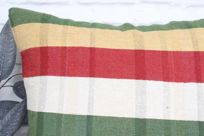 Ethnical Kilim Rug Pillow, Square Throw Pillow, Cushion Cover, Gift Pillow, 24x24 Green Pillow Case, Boho Pillow Sham Cover - 2