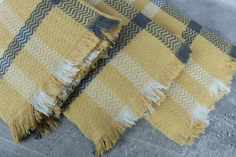 90x80 Cotton Striped Towel, Wedding Favors, Turkish Blanket, Bridesmaid Gift, Monogram Blanket, Decorative Bedspread, Gift For Wedding Day - 5