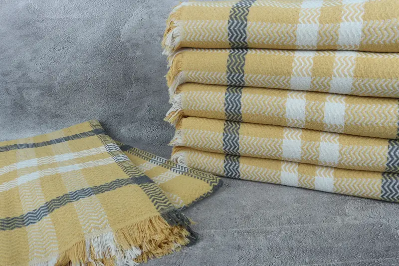 90x80 Cotton Striped Towel, Wedding Favors, Turkish Blanket, Bridesmaid Gift, Monogram Blanket, Decorative Bedspread, Gift For Wedding Day - 2