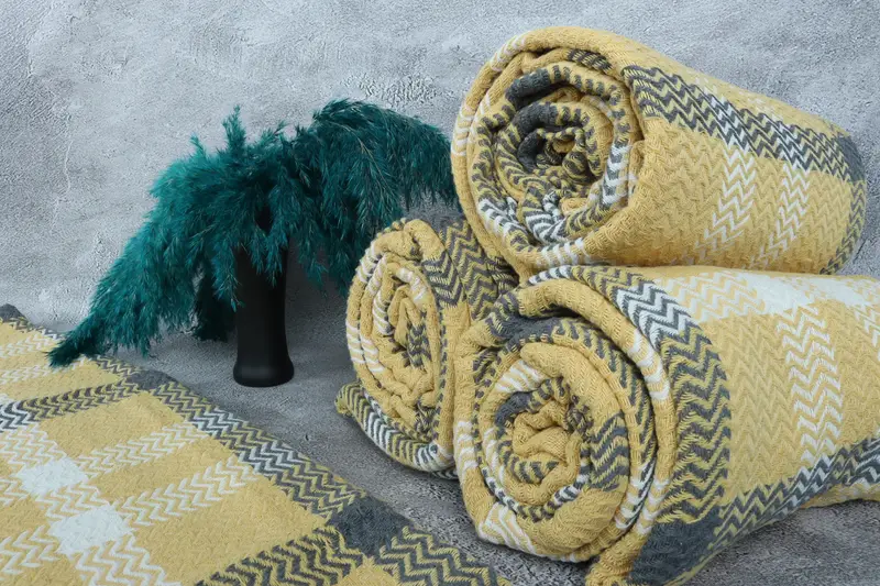 90x80 Cotton Striped Towel, Wedding Favors, Turkish Blanket, Bridesmaid Gift, Monogram Blanket, Decorative Bedspread, Gift For Wedding Day - 8