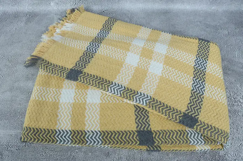 90x80 Cotton Striped Towel, Wedding Favors, Turkish Blanket, Bridesmaid Gift, Monogram Blanket, Decorative Bedspread, Gift For Wedding Day - 6