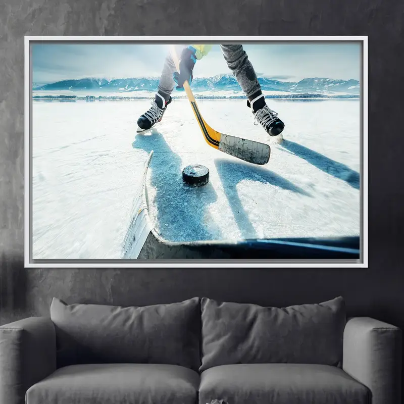 Trendy Printed Canvas: Elevate Your Game Room with Ice Hockey Art