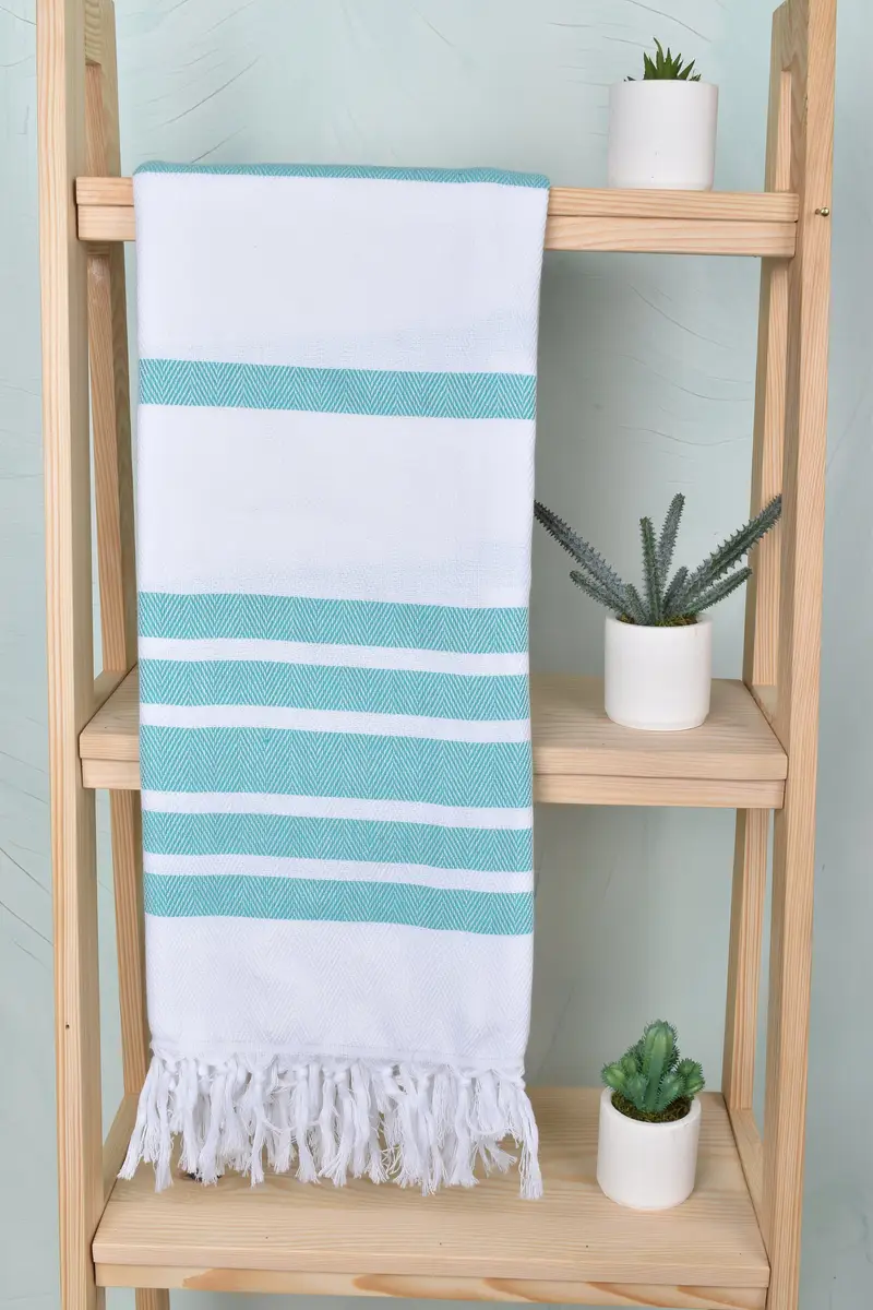 Pool Towels, Lightweight Turkish towel, Turkish hand towel, Gift Towel, Organic Towel, 70x40 Cotton Herringbone Towel, Wedding Gifts Towel - 8